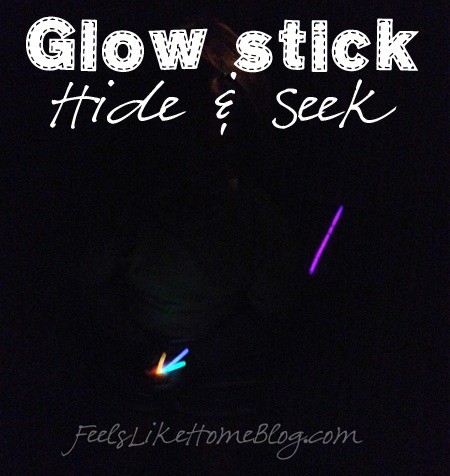 glow sticks in the dark with the title \"glow stick hide & seek\"