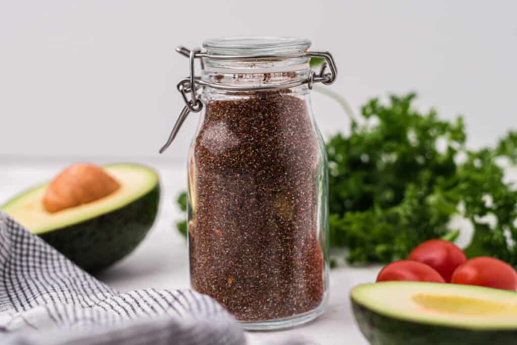 a jar of homemade taco seasoning