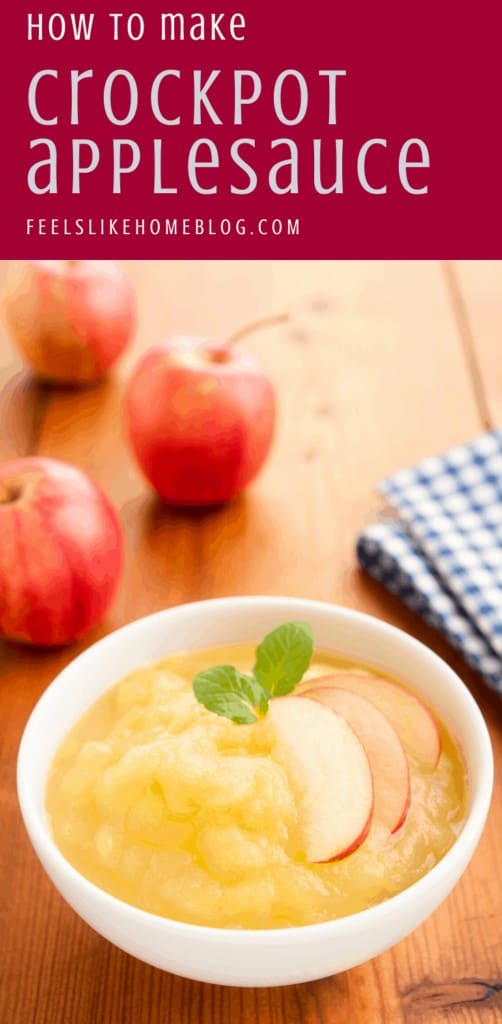 A bowl of applesauce made in the slow cooker