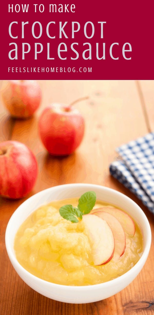 A bowl of applesauce made in the slow cooker