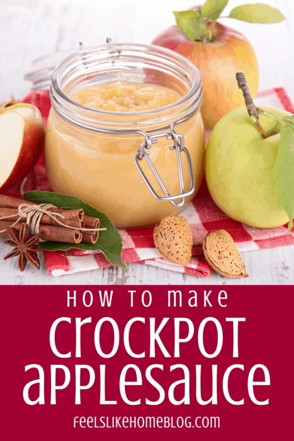 A cup of applesauce in the crockpot