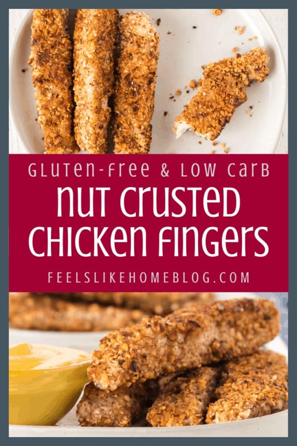 Almond crusted chicken tenders on a plate