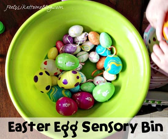 Frugal Easter Egg Sensory Bin