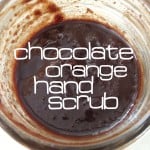 chocolate orange hand scrub in a mason jar