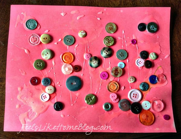 Button art by a little girl