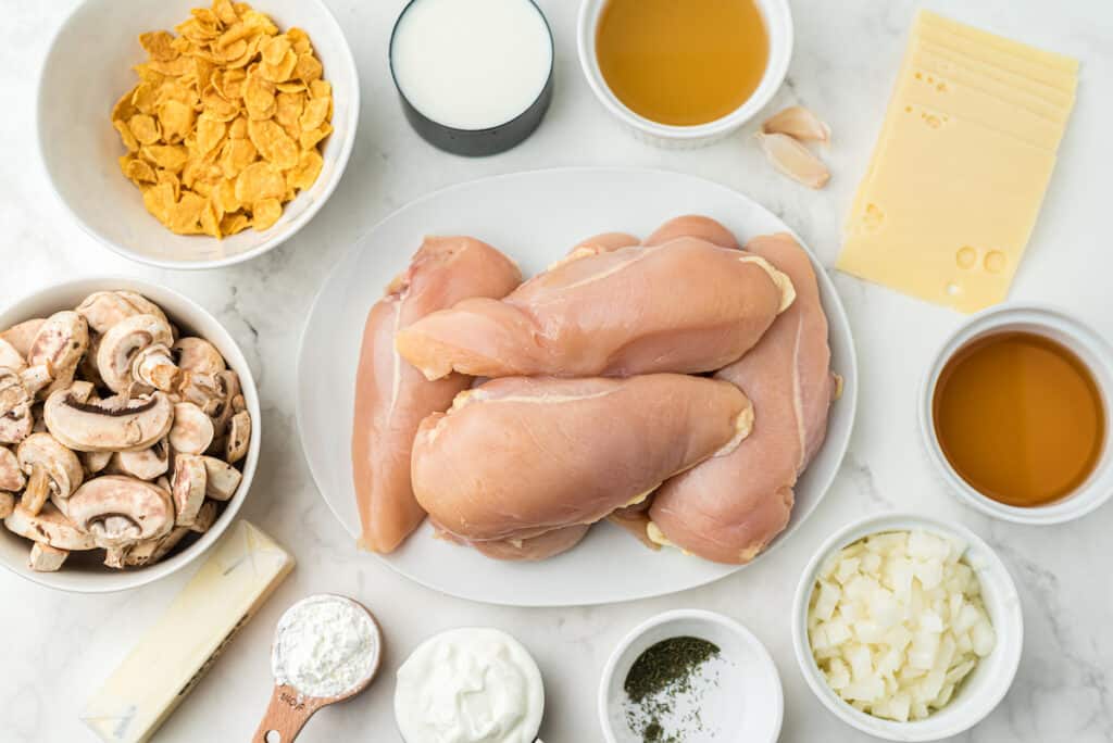 raw chicken breasts and other ingredients