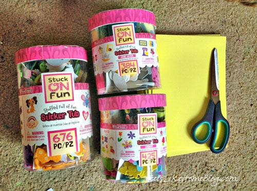 preschool sticker matching activity