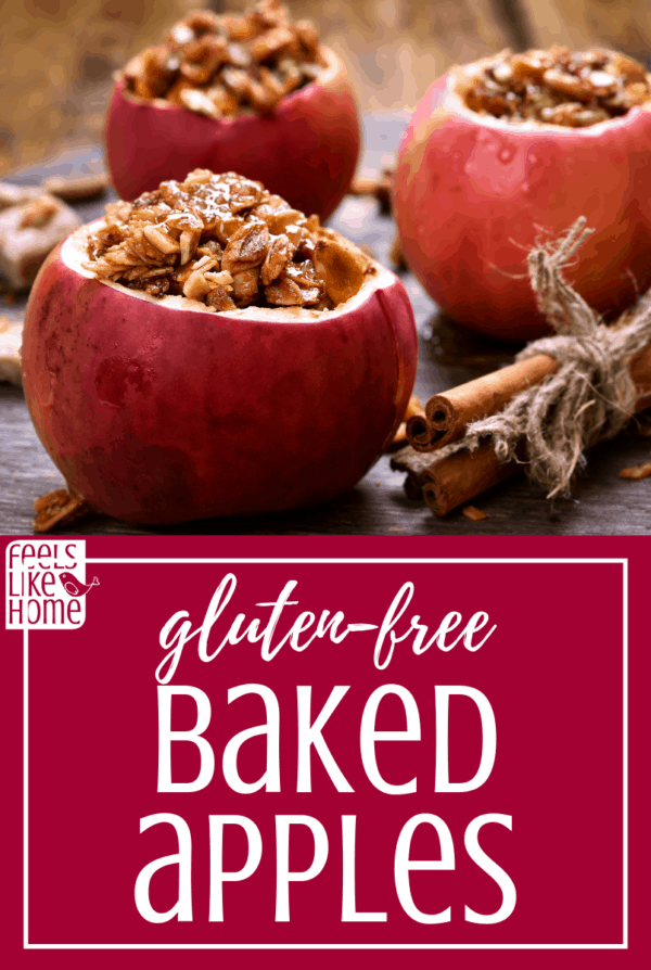 The best simple and easy gluten-free baked apples recipe. This healthy recipe can be made in the oven or microwave. Stuffed with granola, sugar, and oats. Whole apples soften and make a perfect side dish or dessert. Delicious with ice cream. The best simple and easy gluten-free baked apples recipe. This healthy recipe can be made in the oven or microwave. Stuffed with granola, sugar, and oats. Whole apples soften and make a perfect side dish or dessert. Delicious with ice cream.