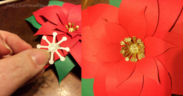 A collage of the finished poinsettia