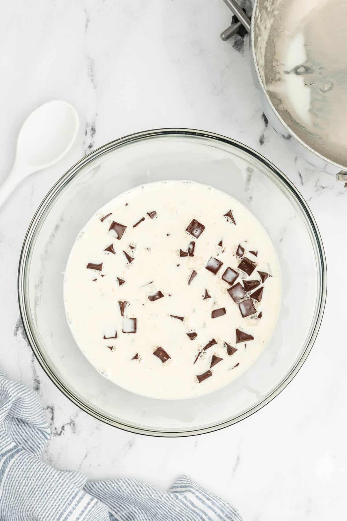 cream and chocolate in a bowl