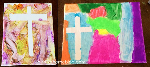 Cross resist painting - Finished paintings with tape removed