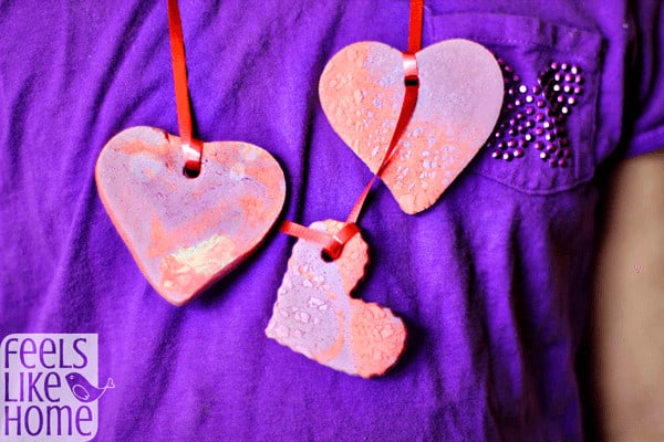 colored salt dough - finished necklace