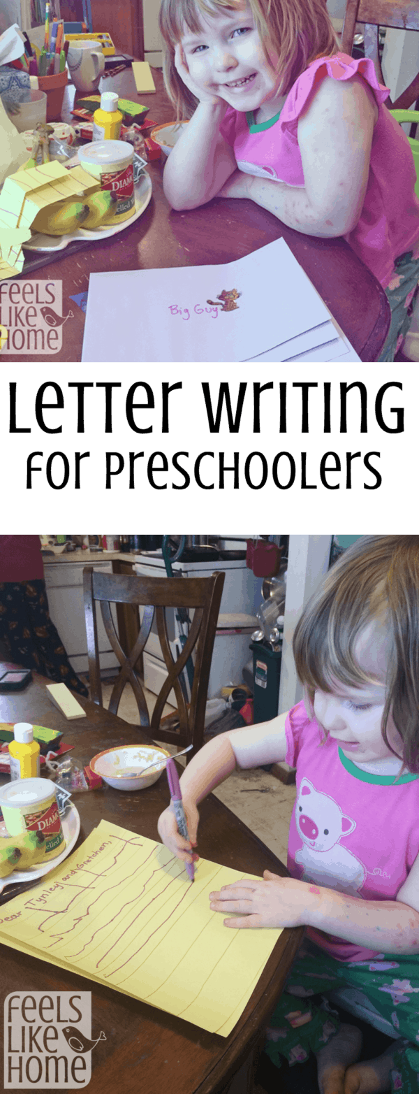 Letter writing activity for preschoolers