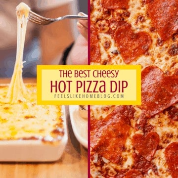 A close up of hot pizza dip