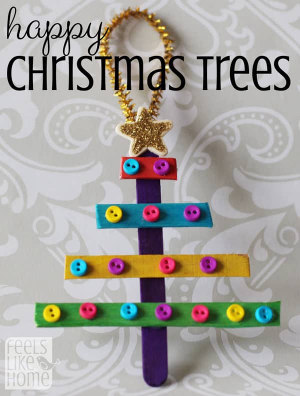 Popsicle stick Christmas trees