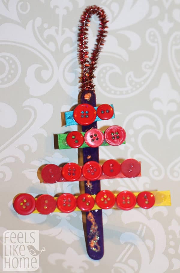 BUTTON STICK TREE CRAFT FOR KIDS