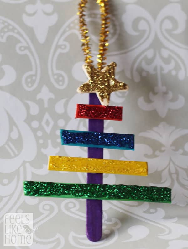 A close up of a Christmas tree decoration