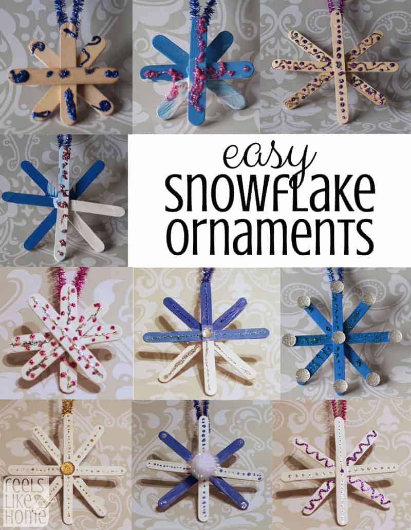 3 Pack Small Snowflake Ornaments 