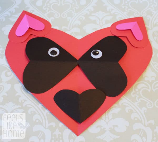 Valentine's Day heart-shaped animal crafts for kids raccoon