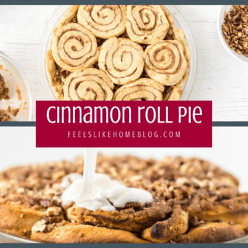 Cinnamon roll pie before going into the oven