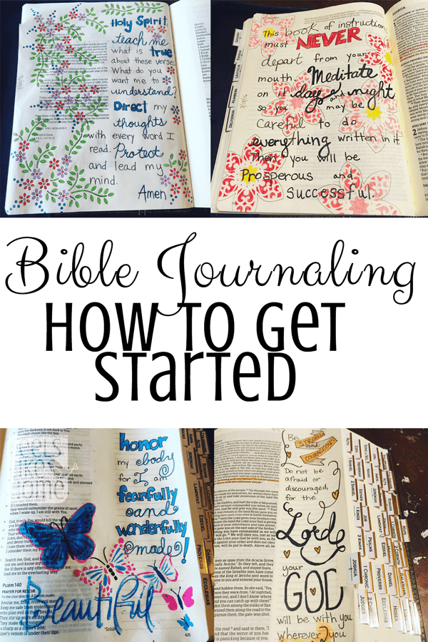 collage of Bible journaling photos