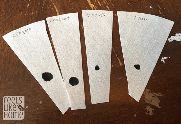 filter paper with black dots on them