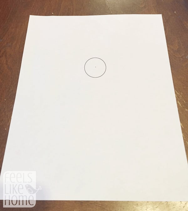 a piece of paper with a small circle drawn on it