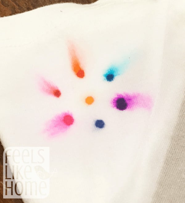 a flower design on a t-shirt after chromatography
