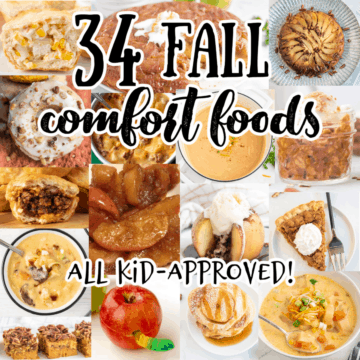 collage of fall comfort foods