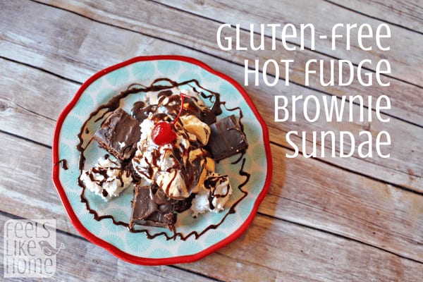 A hot fudge brownie sundae