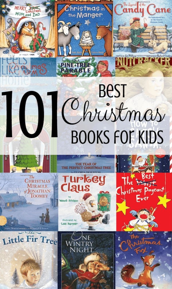 A collage of Christmas books for children