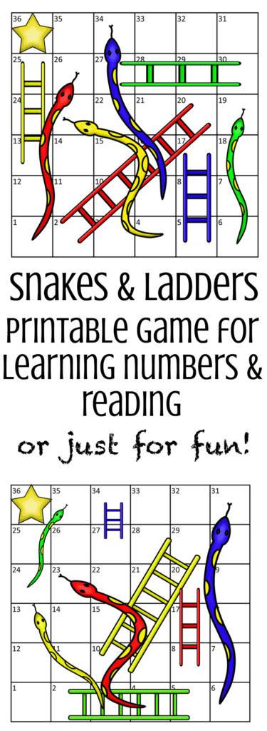 A snakes and ladders game