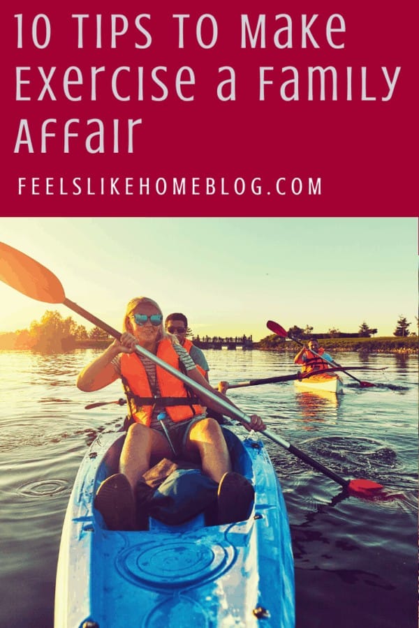 A family kayaking together