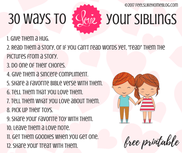 love your siblings printable