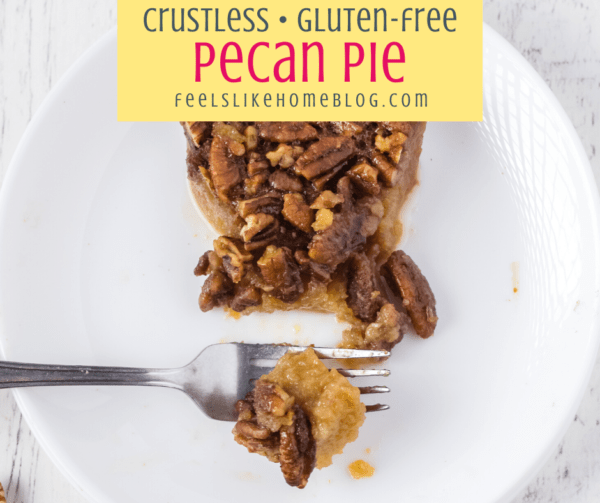 a forkful of pecan pie