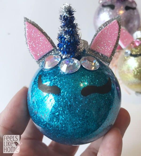 A unicorn Christmas tree ornament