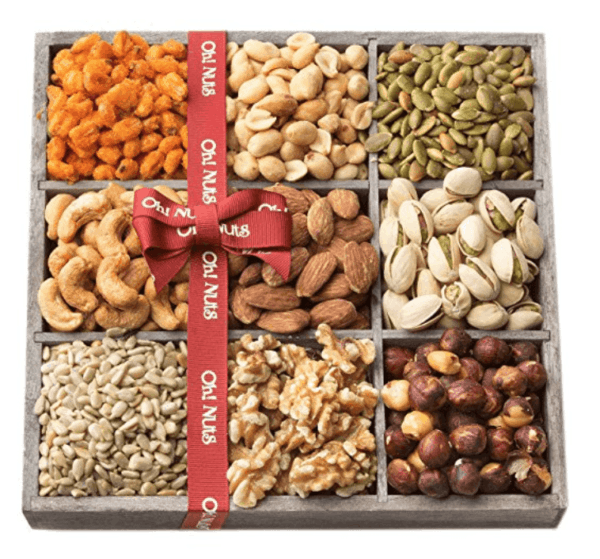 A box of nuts and seeds