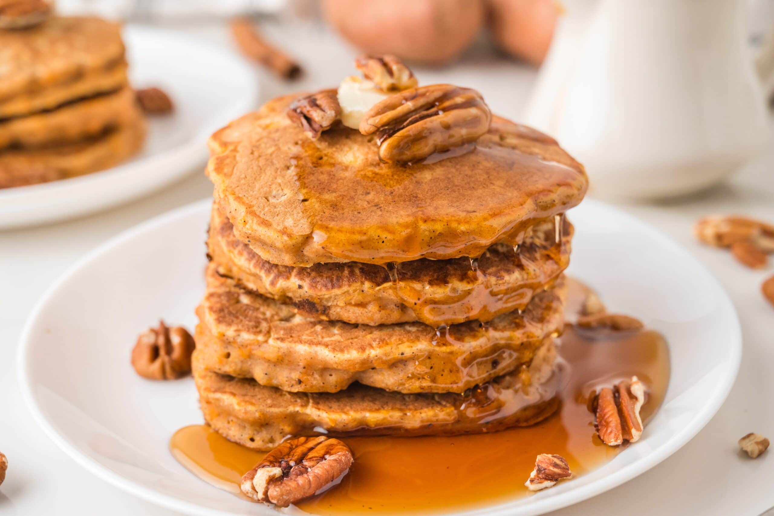 Easy sweet potato pancakes for fall breakfast