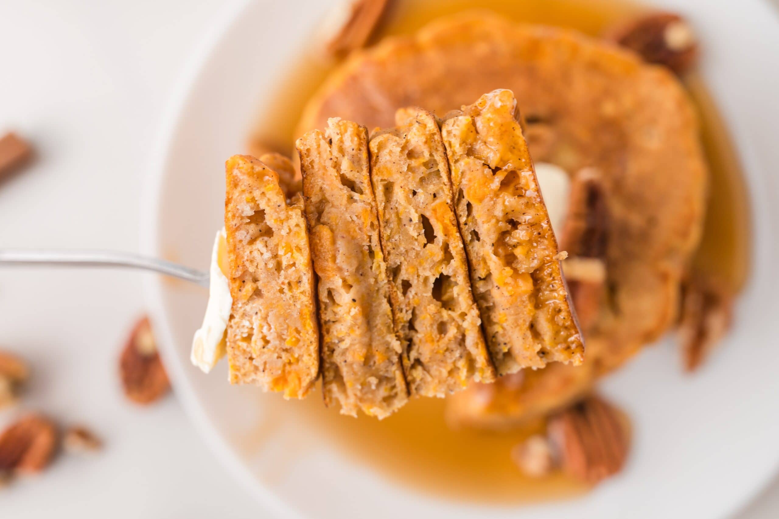 Sweet potato pancakes with pecans