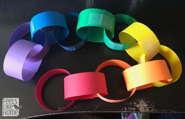 Make the strips into a paper chain