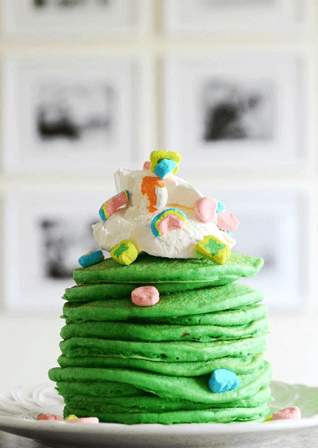 green pancakes for St. Patrick\'s Day