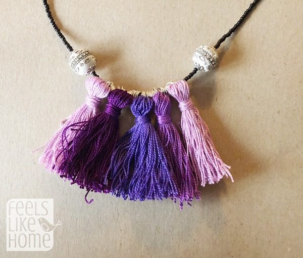 purple tassel necklace