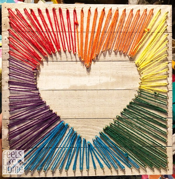 String Art Heart Kids Craft - Sugar Bee Crafts