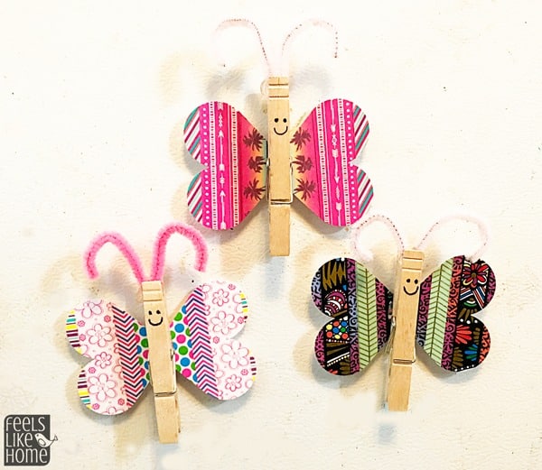 Washi Tape Butterfly Magnet Craft - Feels Like Home™