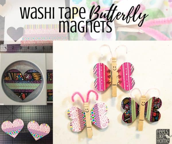 A collage of washi tape butterflies