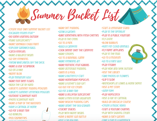 The Ultimate Summer Bucket List - 100 Ideas Kids will Love!