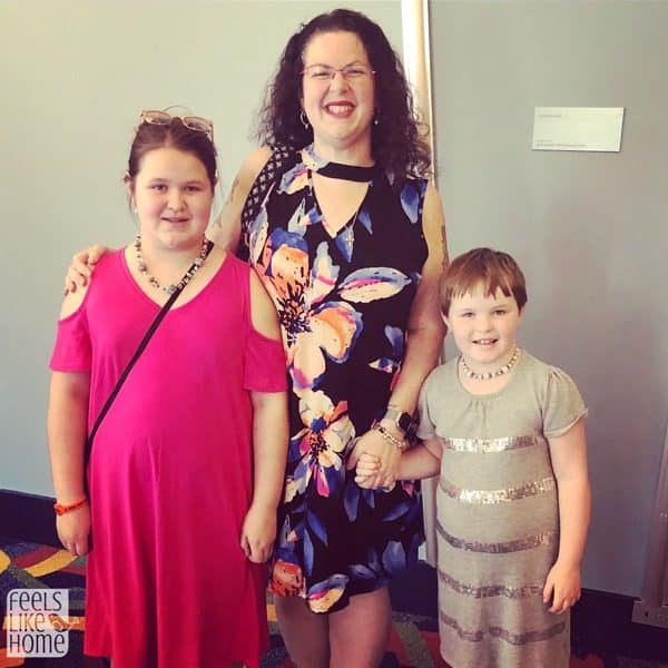 Tara Ziegmont and her children posing for the camera