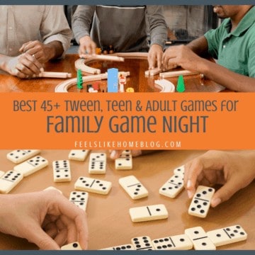 A family playing board games