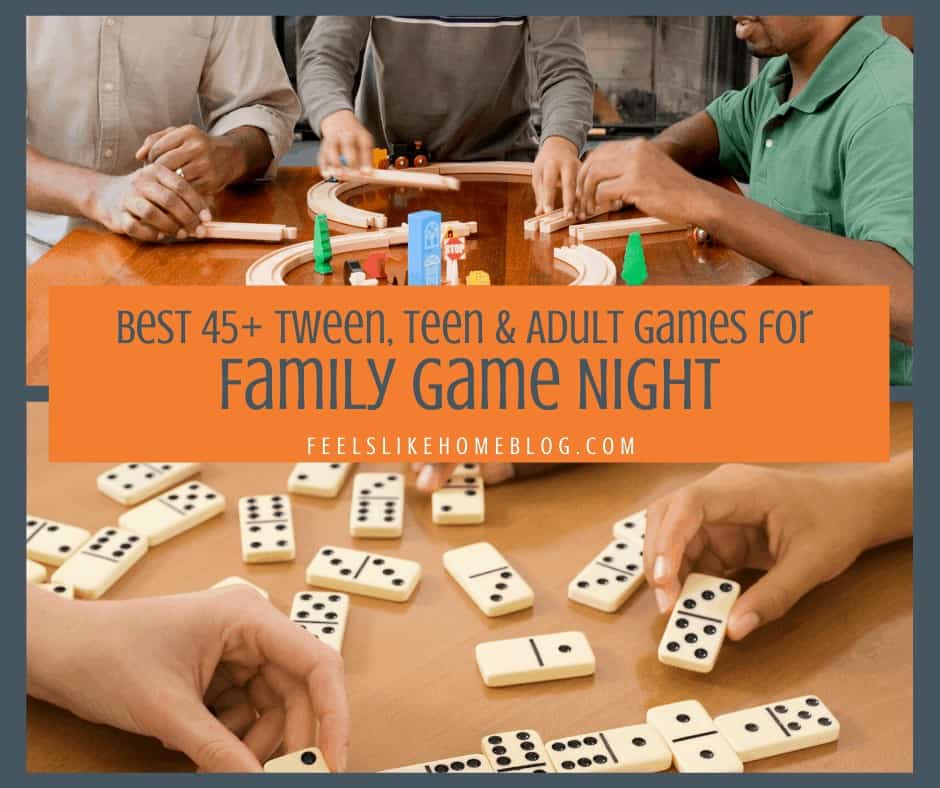 A family playing board games