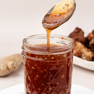Sweet chili sauce served in small jar
